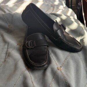 Polo by Ralph Lauren Black Leather Slip-On Loafers